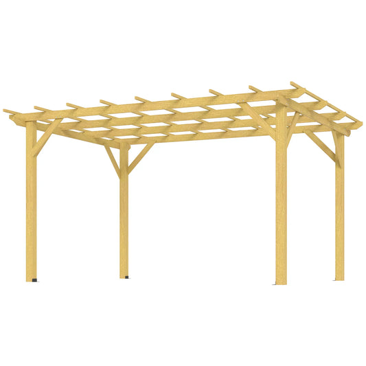 10' x 13' Wood Pergola, Outdoor Gazebo for Garden, Patio