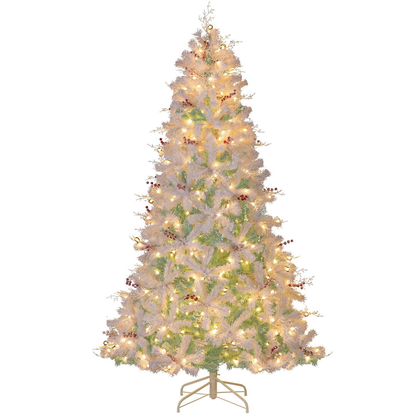 Pre-Lit Artificial Christmas Tree, Snow Flocked Branch Tips, M, White Christmas at Gallery Canada