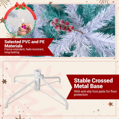 Pre-Lit Artificial Christmas Tree, Snow Flocked Branch Tips, M, White Christmas at Gallery Canada
