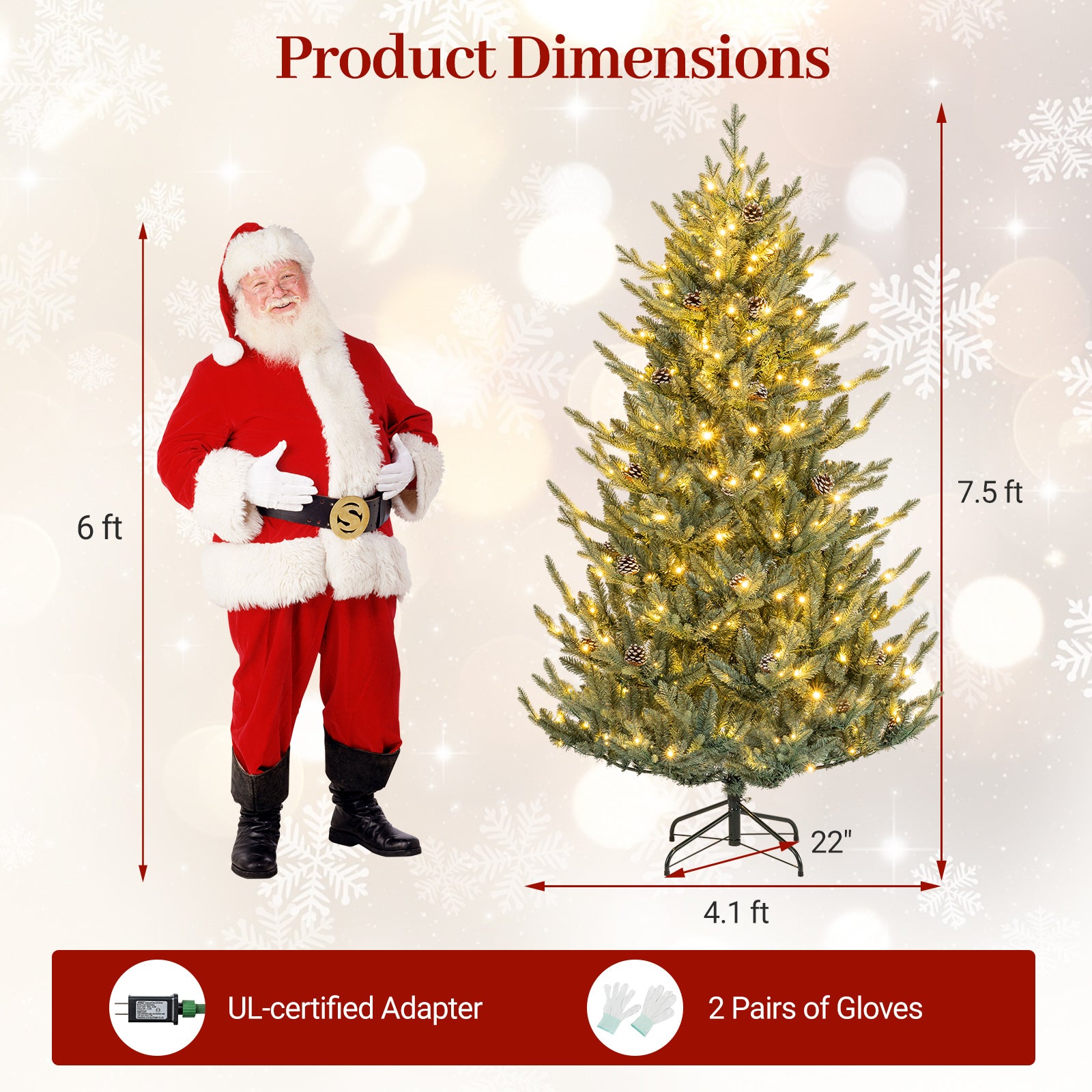 Pre-Lit Artificial Christmas Tree with Multicolored LED Lights-M Christmas Tree at Gallery Canada
