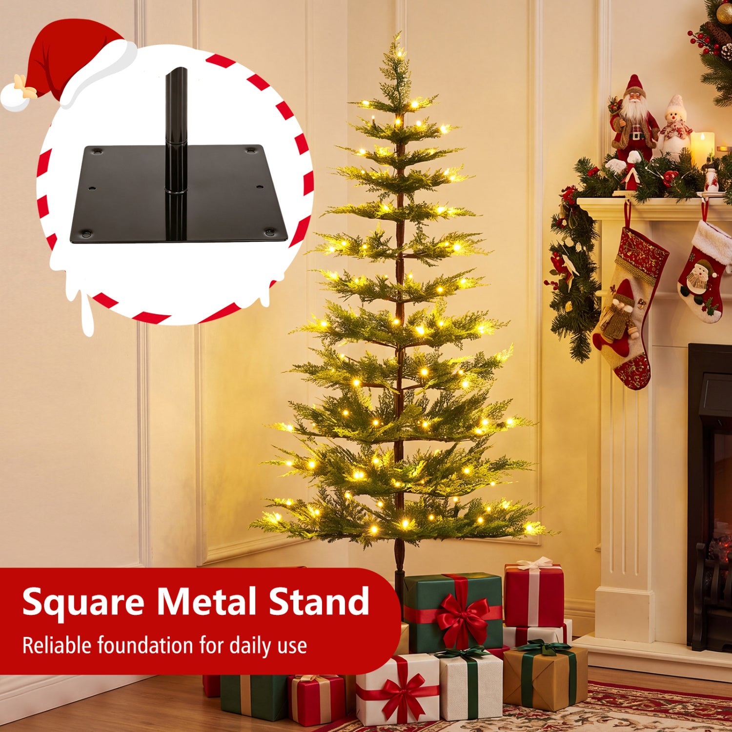 Pre-Lit Cypress Christmas Tree Set of 3, 443 PE Tips, 220 LED Lights Christmas Tree at Gallery Canada