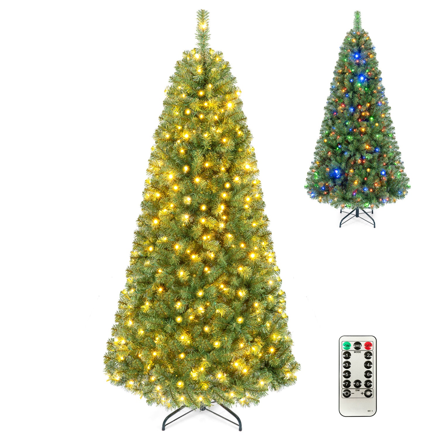 Pre-Lit Artificial Christmas Tree 7 Feet, Green Christmas Tree at Gallery Canada