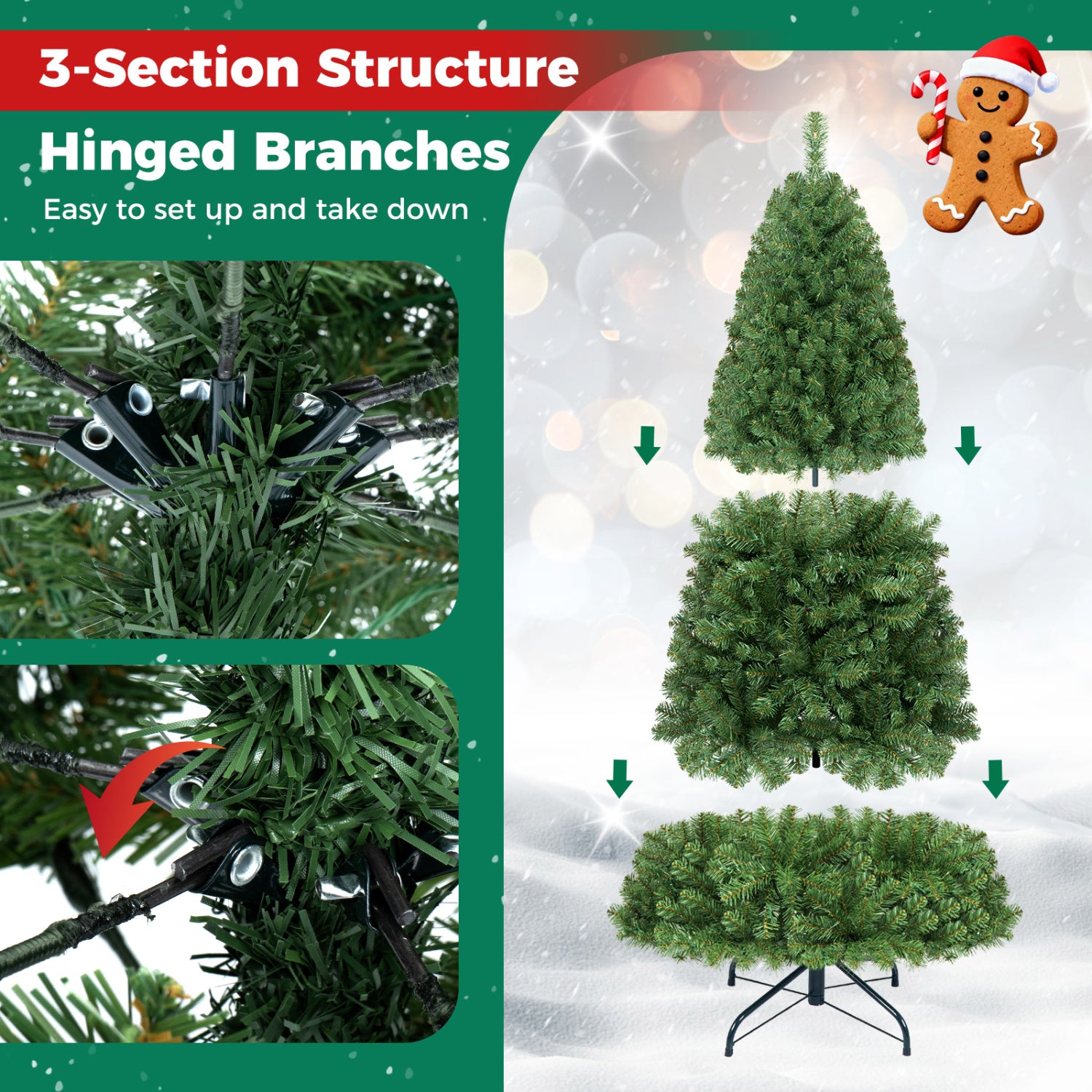 Pre-Lit Artificial Christmas Tree, 6 Ft, Green Christmas Tree at Gallery Canada