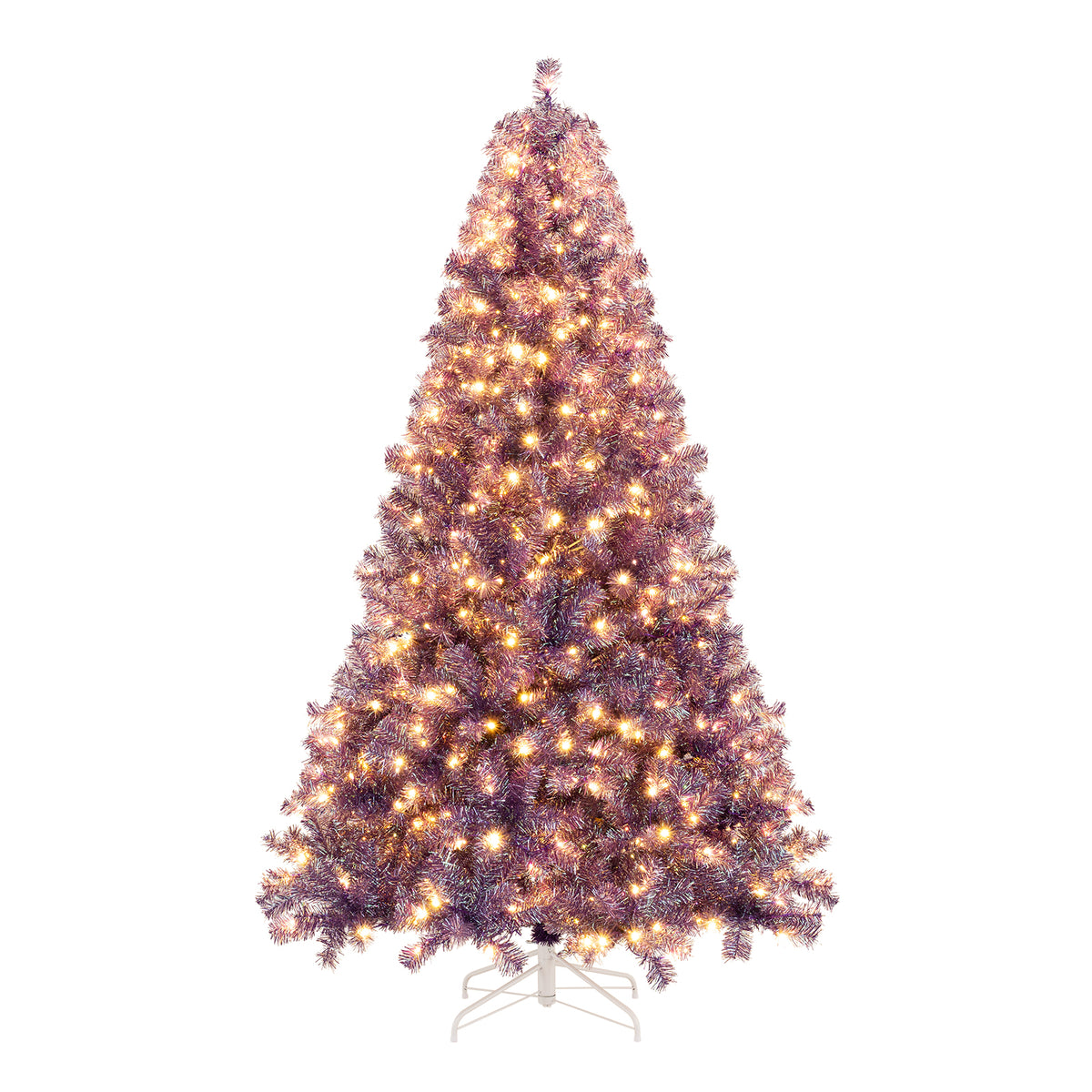 Pre-Lit Tinsel Christmas Tree, 7.5ft, Warm White LED Lights Christmas Tree at Gallery Canada