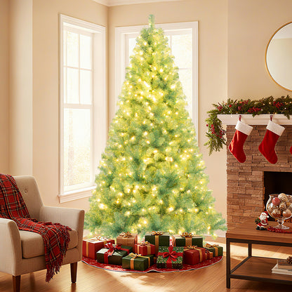 Pre-Lit Tinsel Christmas Tree, Artificial Xmas Tree, M, Green Christmas Tree at Gallery Canada