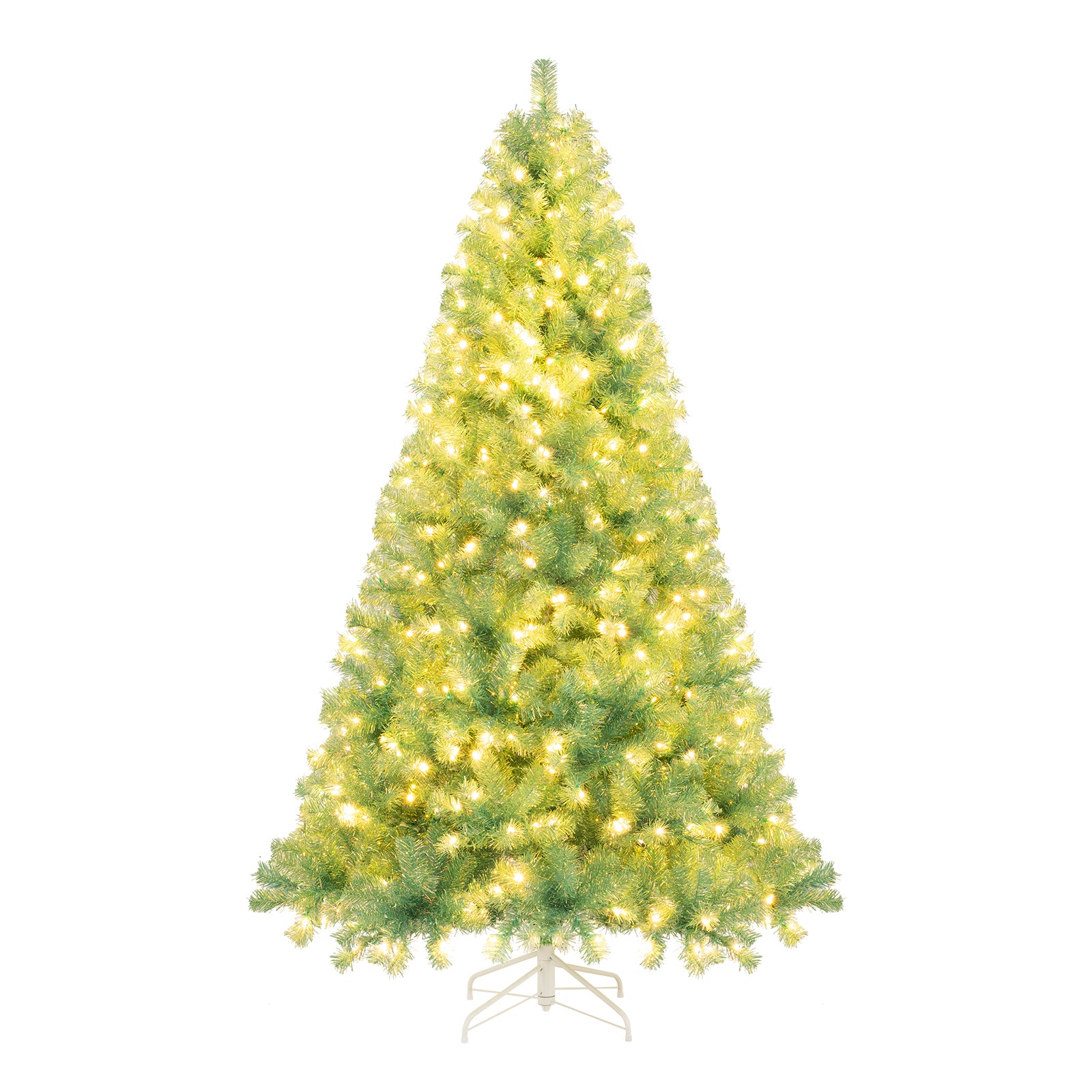 Pre-Lit Tinsel Christmas Tree, Artificial Xmas Tree, M, Green Christmas Tree at Gallery Canada
