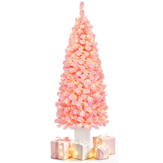 5FT Pre-Lit Artificial Christmas Tree 130 Warm White LEDs, Green Christmas Tree Green at Gallery Canada