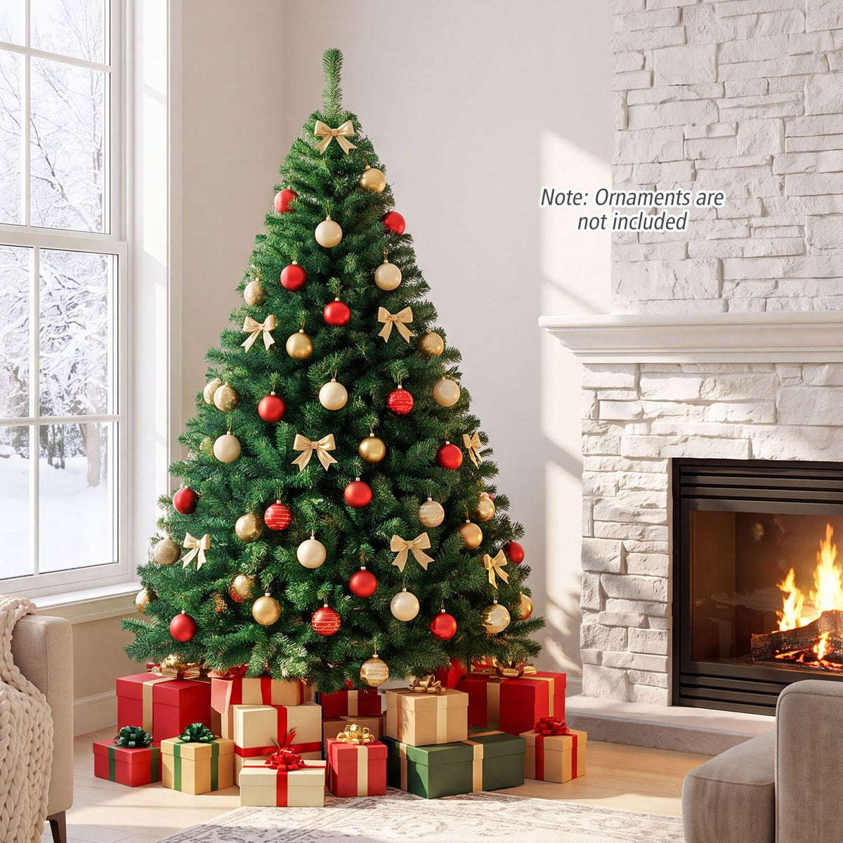 PVC Artificial Christmas Tree Hinged, 6 ft, Green Christmas Tree at Gallery Canada