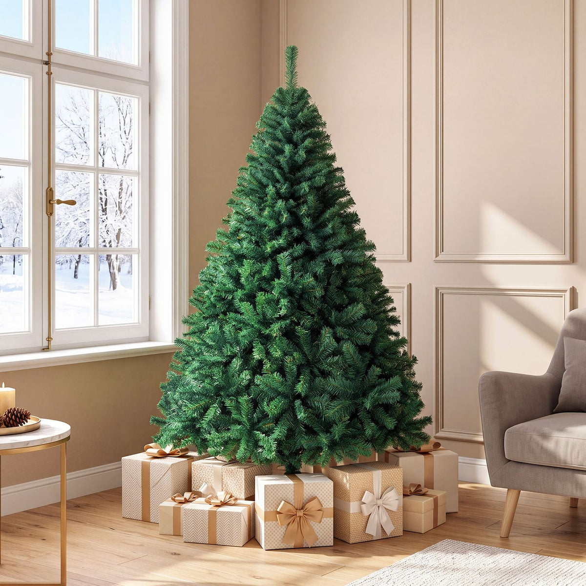 PVC Artificial Christmas Tree Hinged, 6 ft, Green Christmas Tree at Gallery Canada