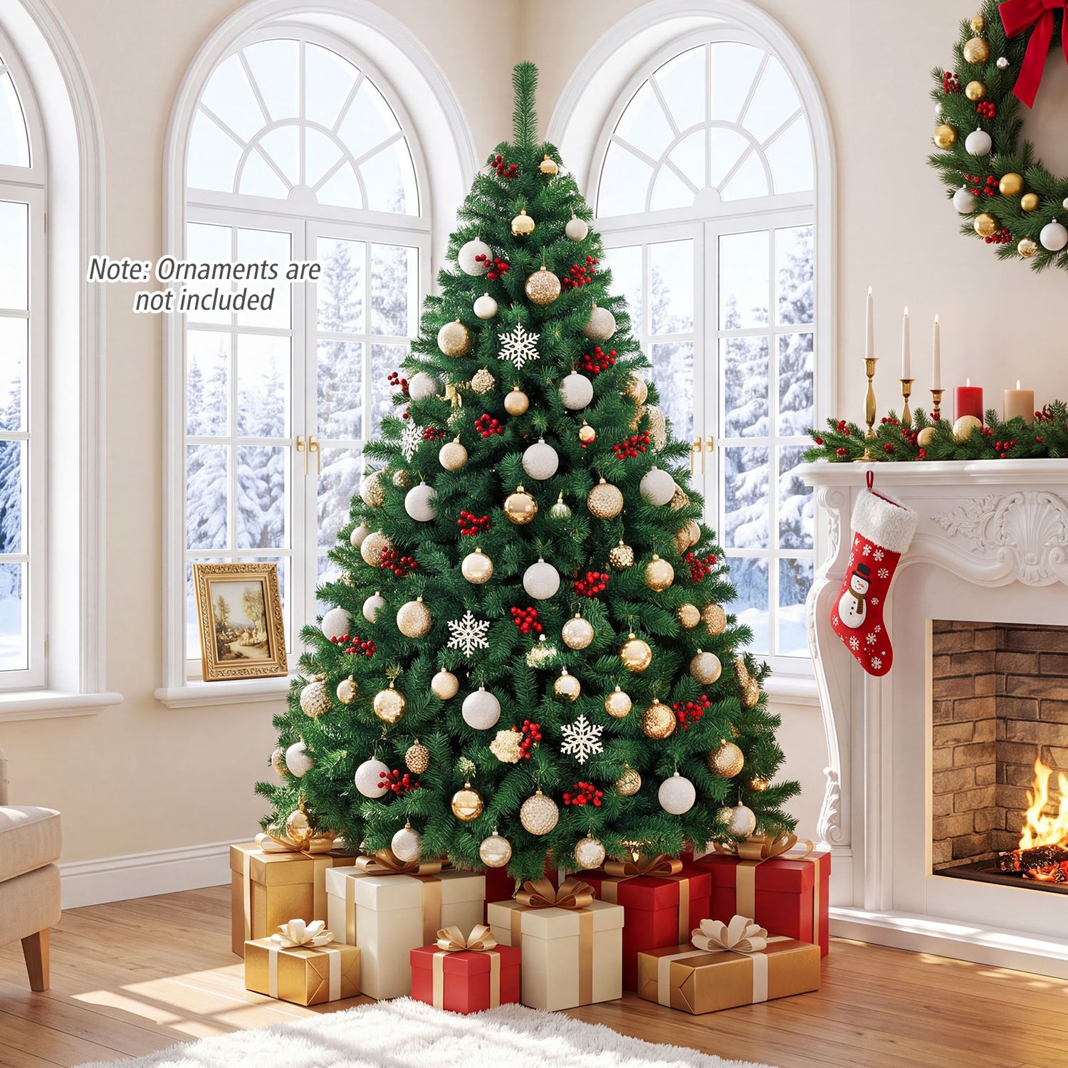 PVC Artificial Christmas Tree Hinged, 6 ft, Green Christmas Tree at Gallery Canada