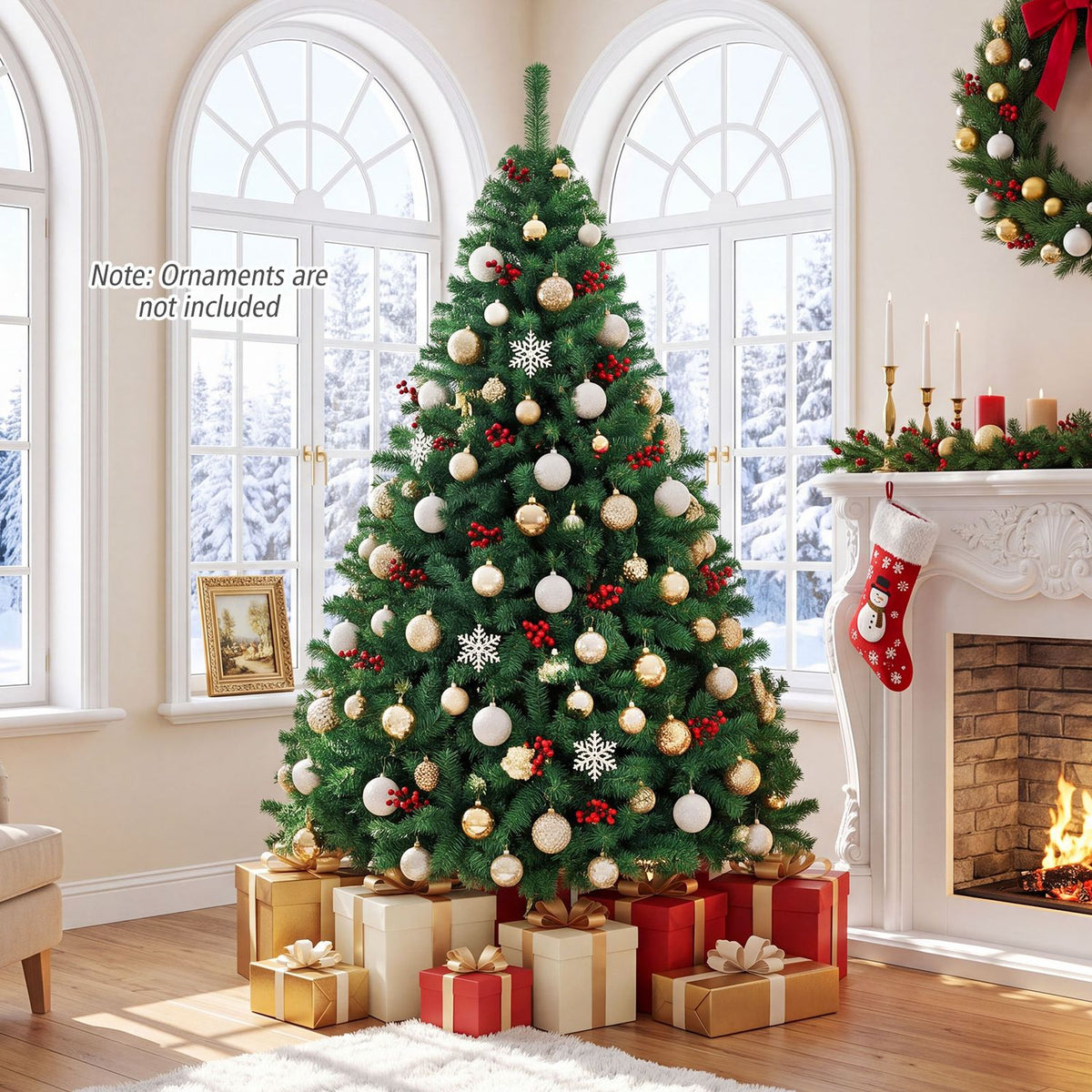 PVC Artificial Christmas Tree Hinged, 6 ft, Green Christmas Tree at Gallery Canada
