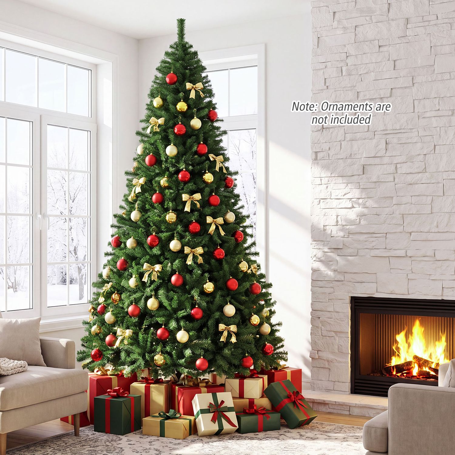 9 ft PVC Artificial Christmas Tree Hinged, Green Christmas Tree at Gallery Canada