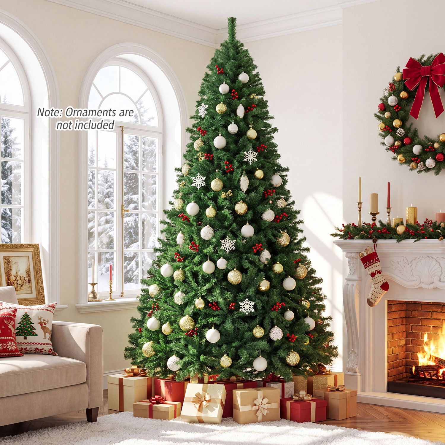 9 ft PVC Artificial Christmas Tree Hinged, Green Christmas Tree at Gallery Canada