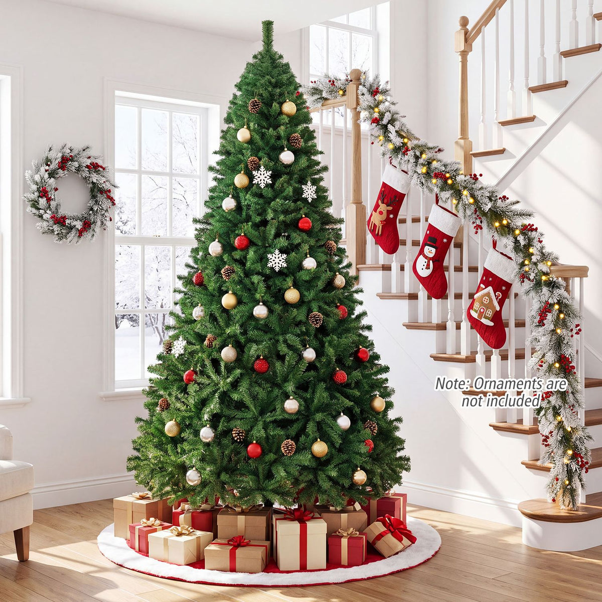 9 ft PVC Artificial Christmas Tree Hinged, Green Christmas Tree at Gallery Canada