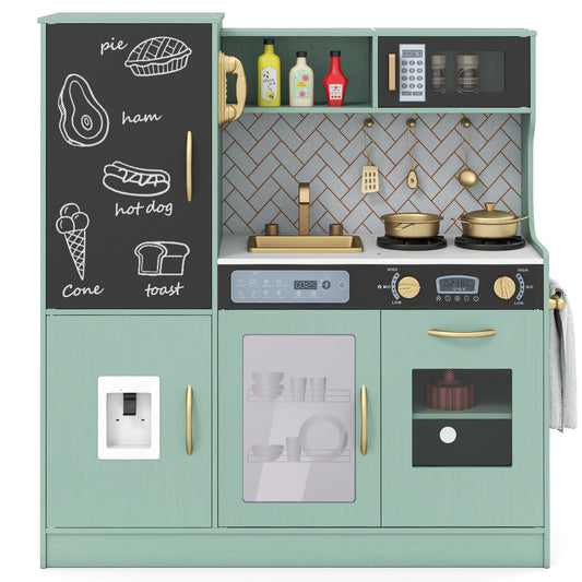 Kids Play Kitchen With Utensils, For Ages 3+, Green Play Kitchen Sets Green at Gallery Canada