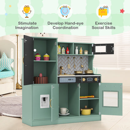 Kids Play Kitchen With Utensils, For Ages 3+, Green Play Kitchen Sets at Gallery Canada