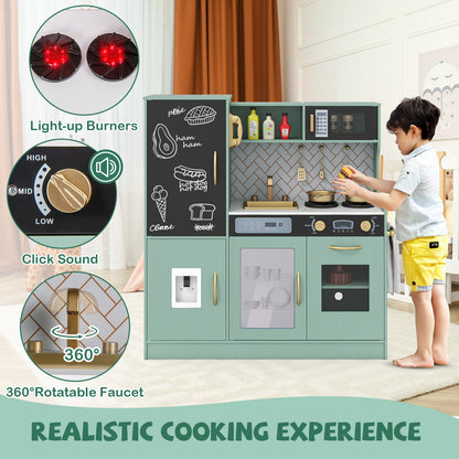 Kids Play Kitchen With Utensils, For Ages 3+, Green Play Kitchen Sets at Gallery Canada