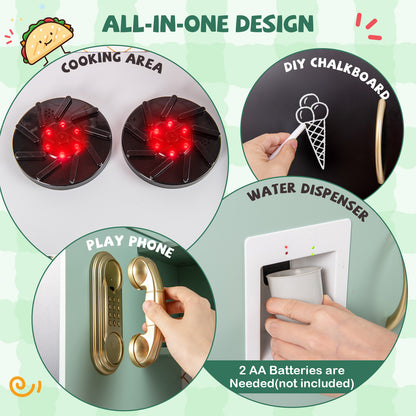 Kids Play Kitchen With Utensils, For Ages 3+, Green Play Kitchen Sets at Gallery Canada