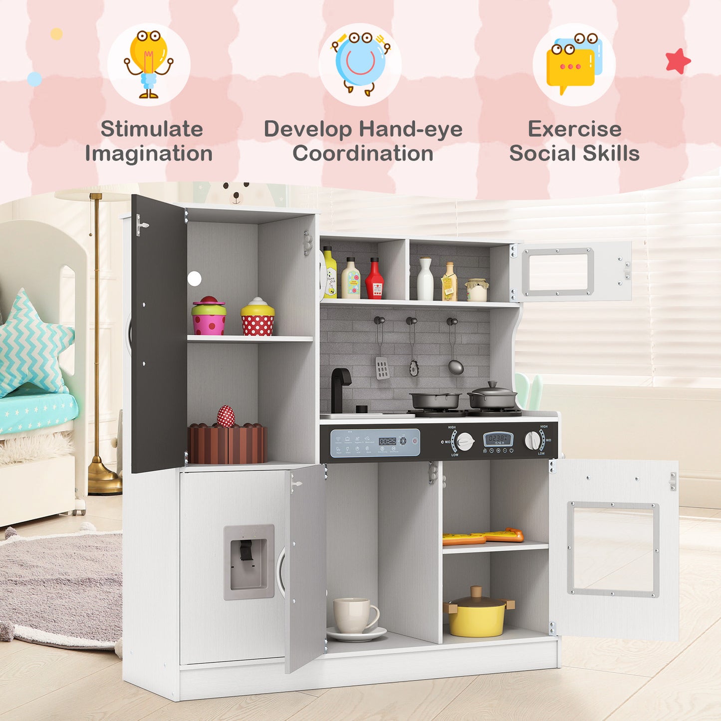 Kids Play Kitchen With Utensils, 3+ Years, Silver Play Kitchen Sets at Gallery Canada