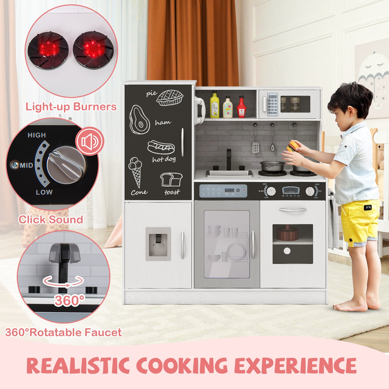 Kids Play Kitchen With Utensils, 3+ Years, Silver Play Kitchen Sets at Gallery Canada