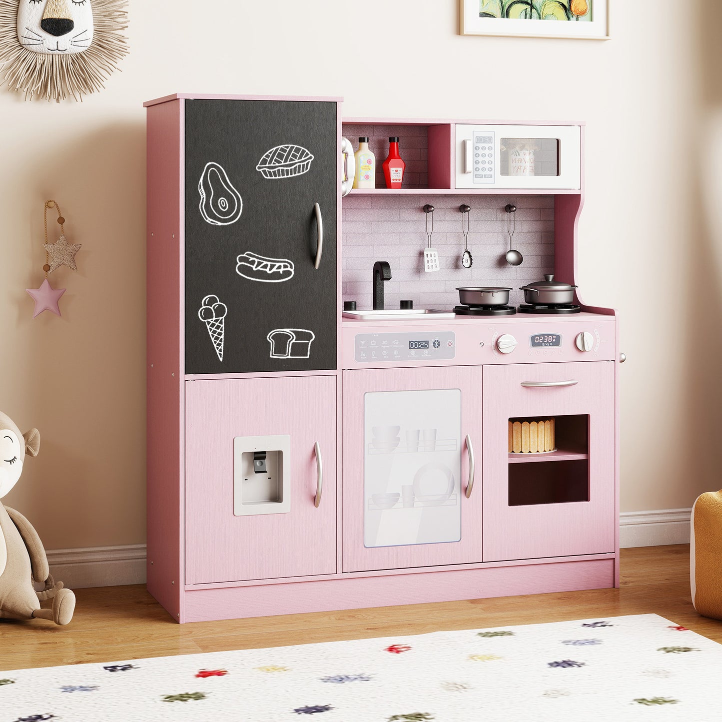 Kids Play Kitchen With Utensils, 3+ Years, Pink Play Kitchen Sets at Gallery Canada
