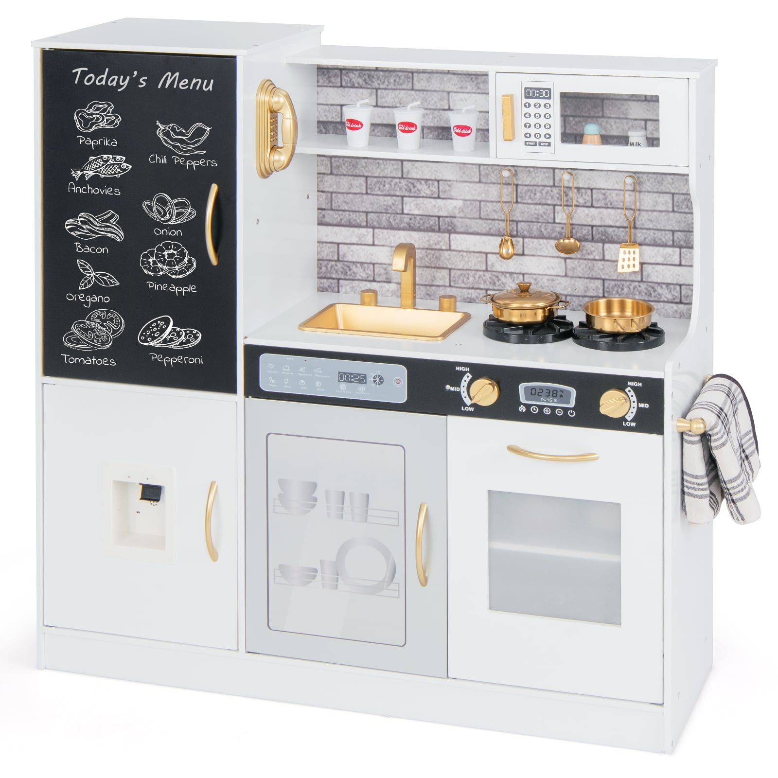 Kids Play Kitchen With Utensils, For Ages 3+, White Play Kitchen Sets at Gallery Canada