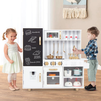 Kids Pretend Play Kitchen With Real Sounds, Lights, White Play Kitchen Sets at Gallery Canada