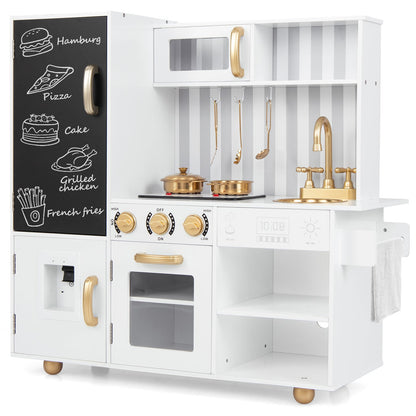 Kids Pretend Play Kitchen With Real Sounds, Lights, White Play Kitchen Sets at Gallery Canada