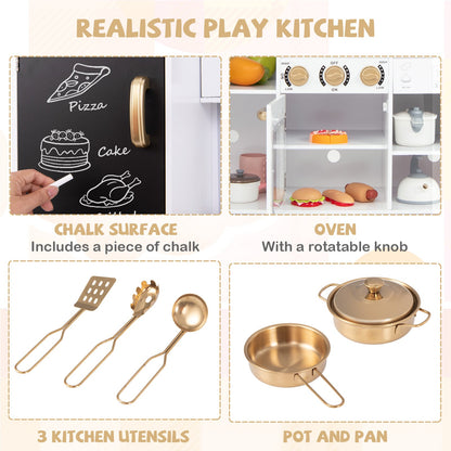 Kids Pretend Play Kitchen With Real Sounds, Lights, White Play Kitchen Sets at Gallery Canada