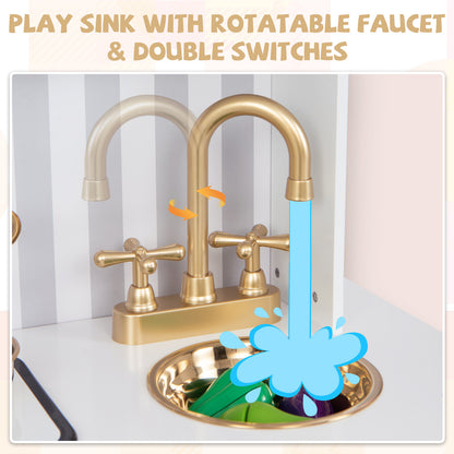 Kids Pretend Play Kitchen With Real Sounds, Lights, White Play Kitchen Sets at Gallery Canada