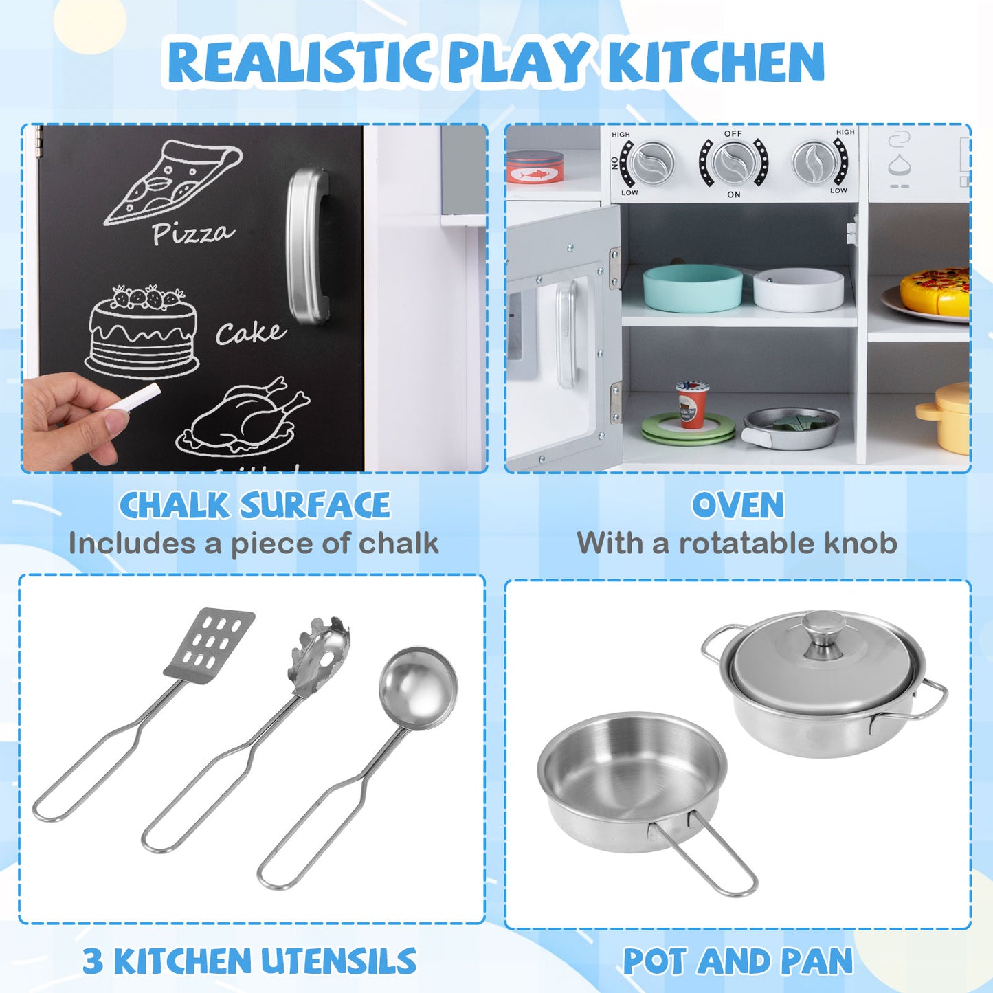 Pretend Play Kitchen For Kids, Silver Play Kitchen Sets at Gallery Canada