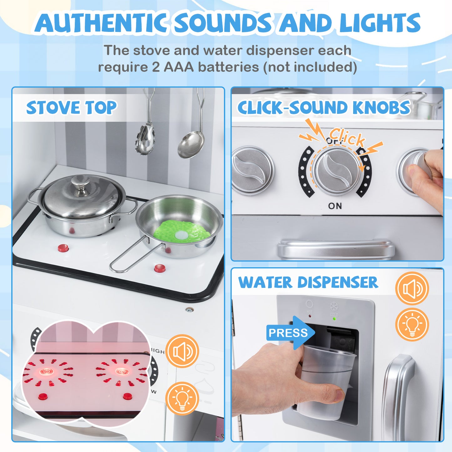 Pretend Play Kitchen For Kids, Silver Play Kitchen Sets at Gallery Canada