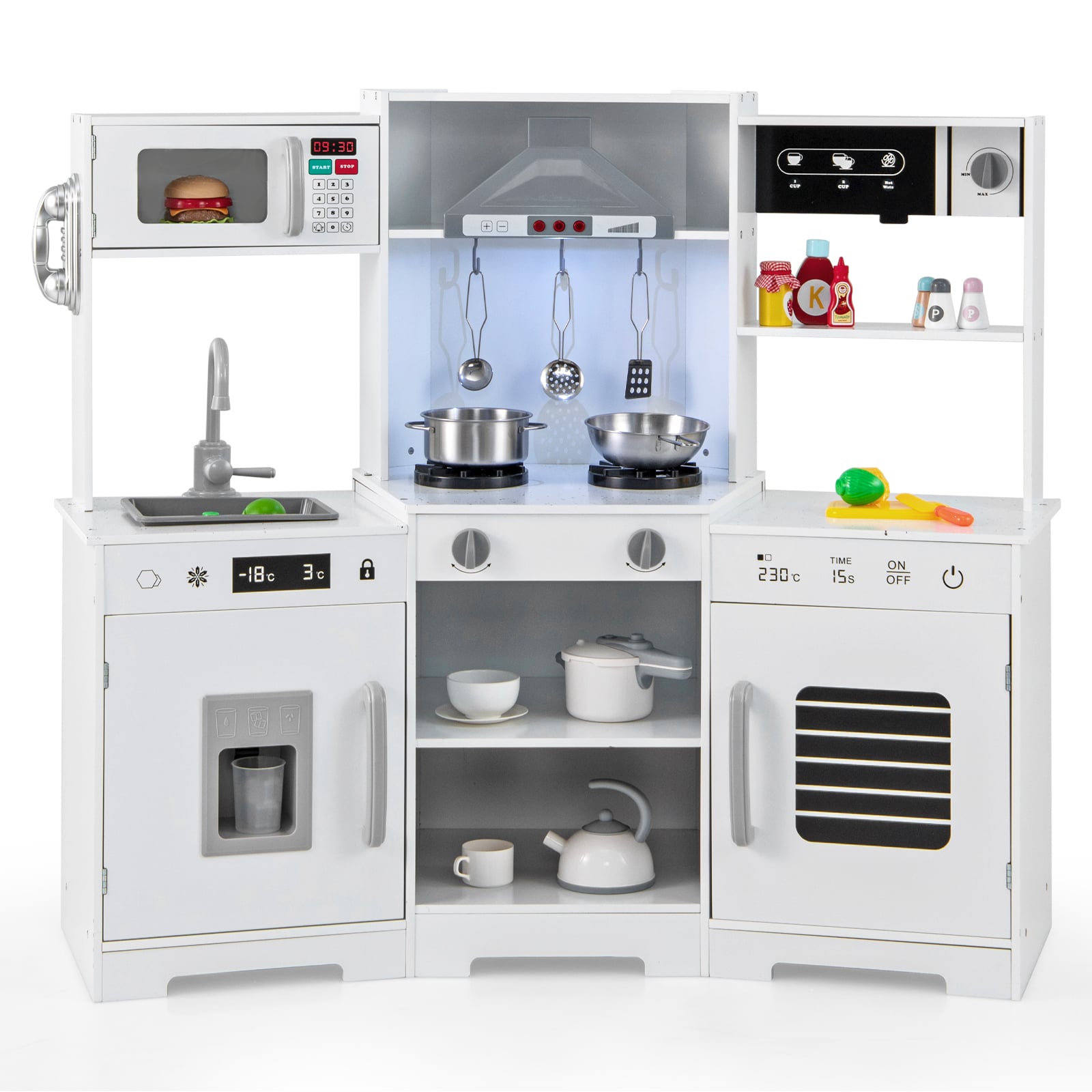 Wooden Play Kitchen Set With Sounds, Lights, White Play Kitchen Sets at Gallery Canada
