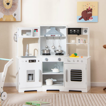 Wooden Play Kitchen Set With Sounds, Lights, White Play Kitchen Sets at Gallery Canada