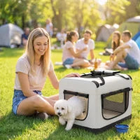 Soft-Sided Pet Carrier Bag for Small Dogs, Light Grey Dog Bike Trailers & Strollers Multi Colour at Gallery Canada