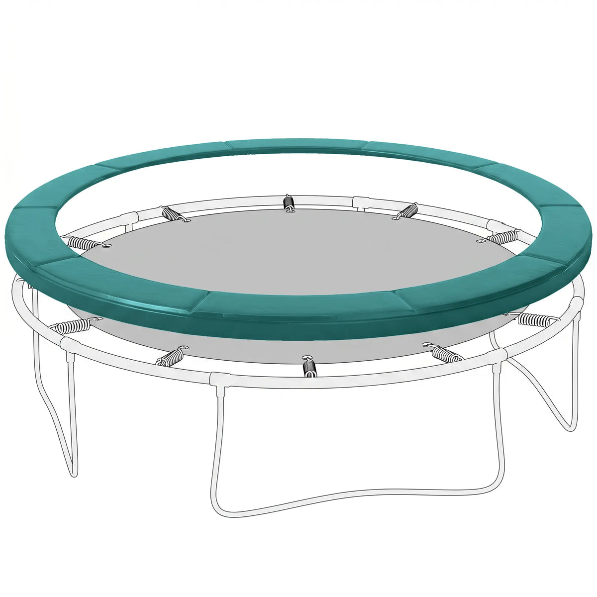 14FT Trampoline Pad Replacement, Φ168" Spring Cover, Water-Resistant, Green Trampolines at Gallery Canada
