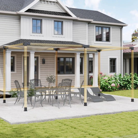 12PCS Pergola Brackets Kit, 3-Way And 4-Way Corner Brackets For 4"x4" Lumber Pergolas Black at Gallery Canada