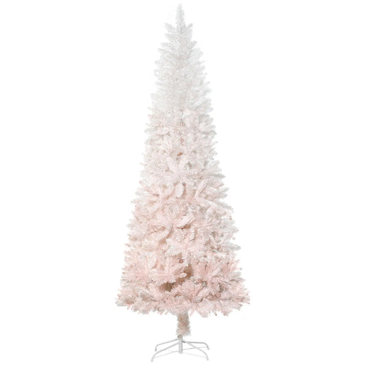 6ft Artificial Christmas Tree, Pine Realistic Branches, Auto Open, White, Pink Pencil Christmas Trees White, Pink at Gallery Canada