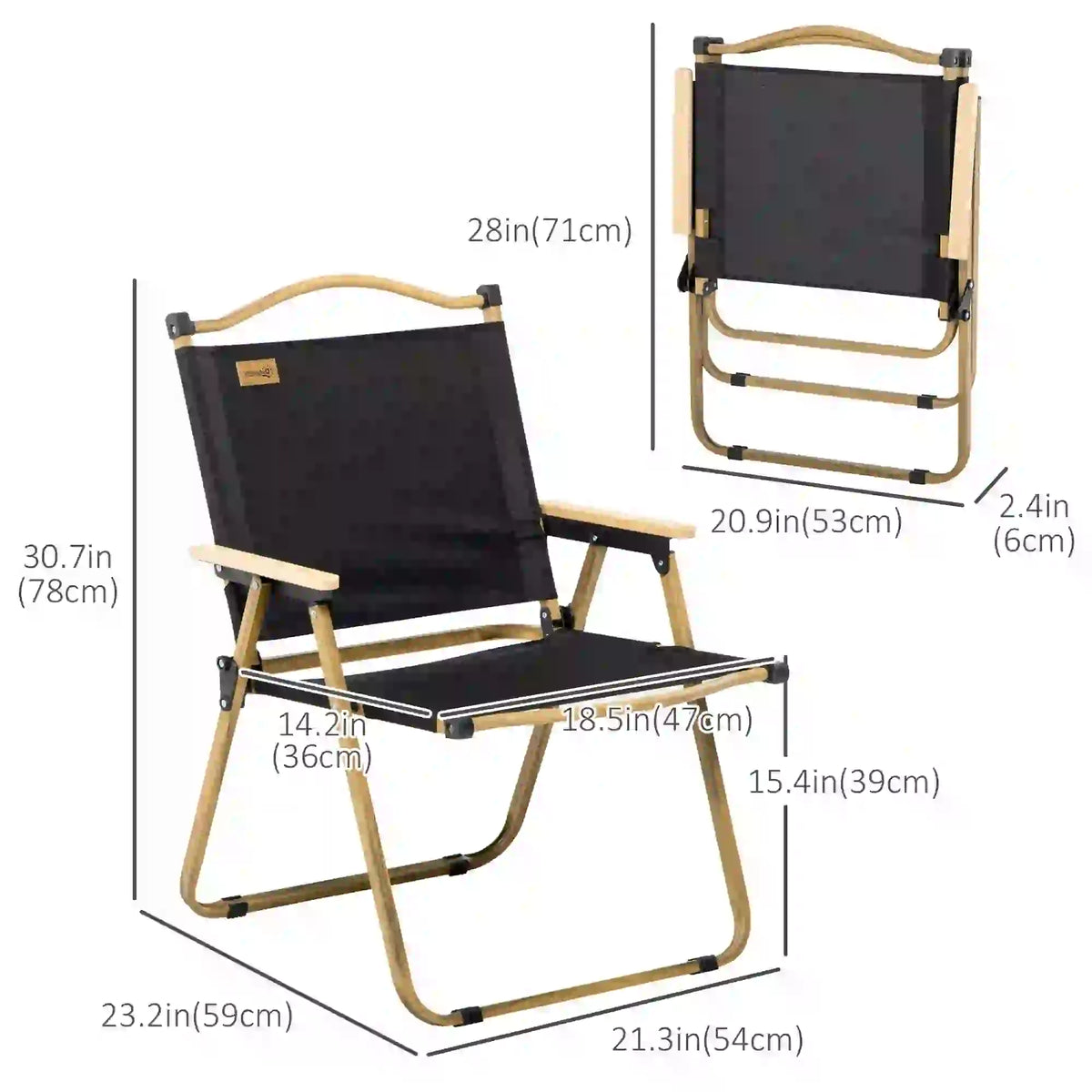 Set Of 2 Folding Camping Chairs Portable, Black Picnic Tables & Camping Chairs at Gallery Canada