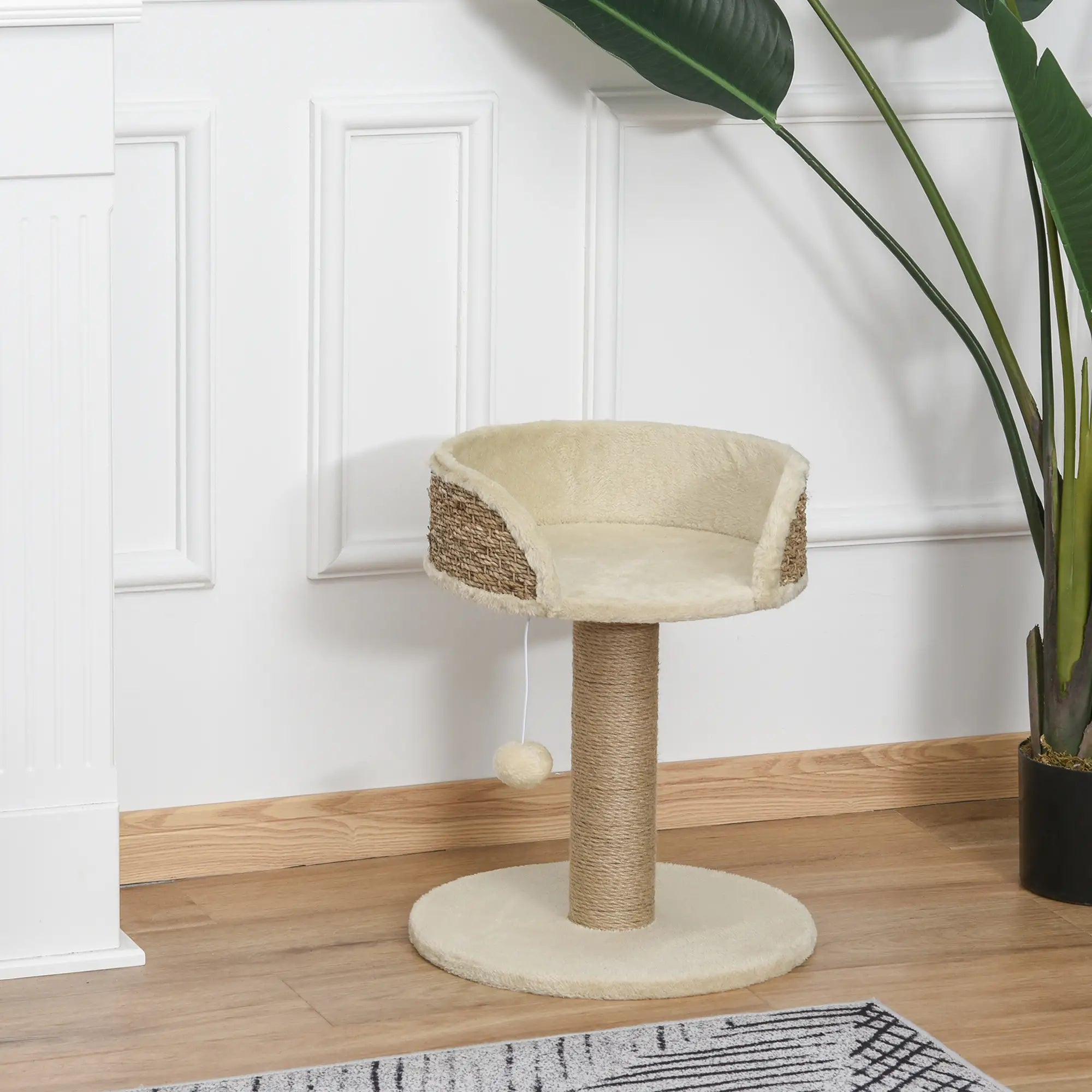 Cat Tree with Scratching Post, Toy Ball, Perch, 16