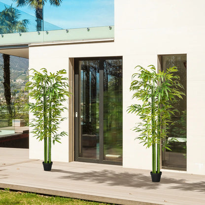 Set of 2 6 FT Artificial Bamboo Trees in Pot, Home Office Decor, Green Artificial Trees at Gallery Canada