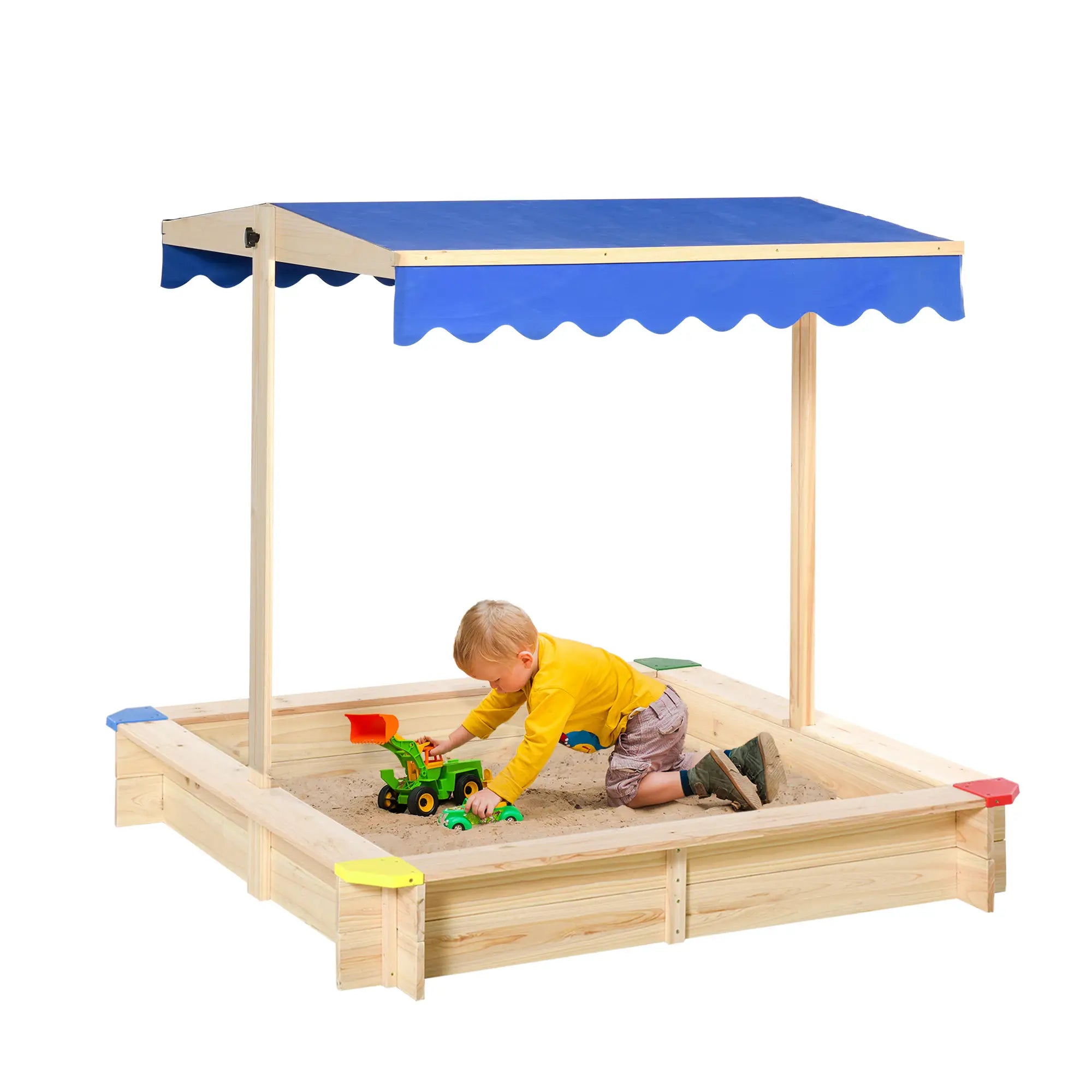 Kids Wooden Sandbox With Cover, 47