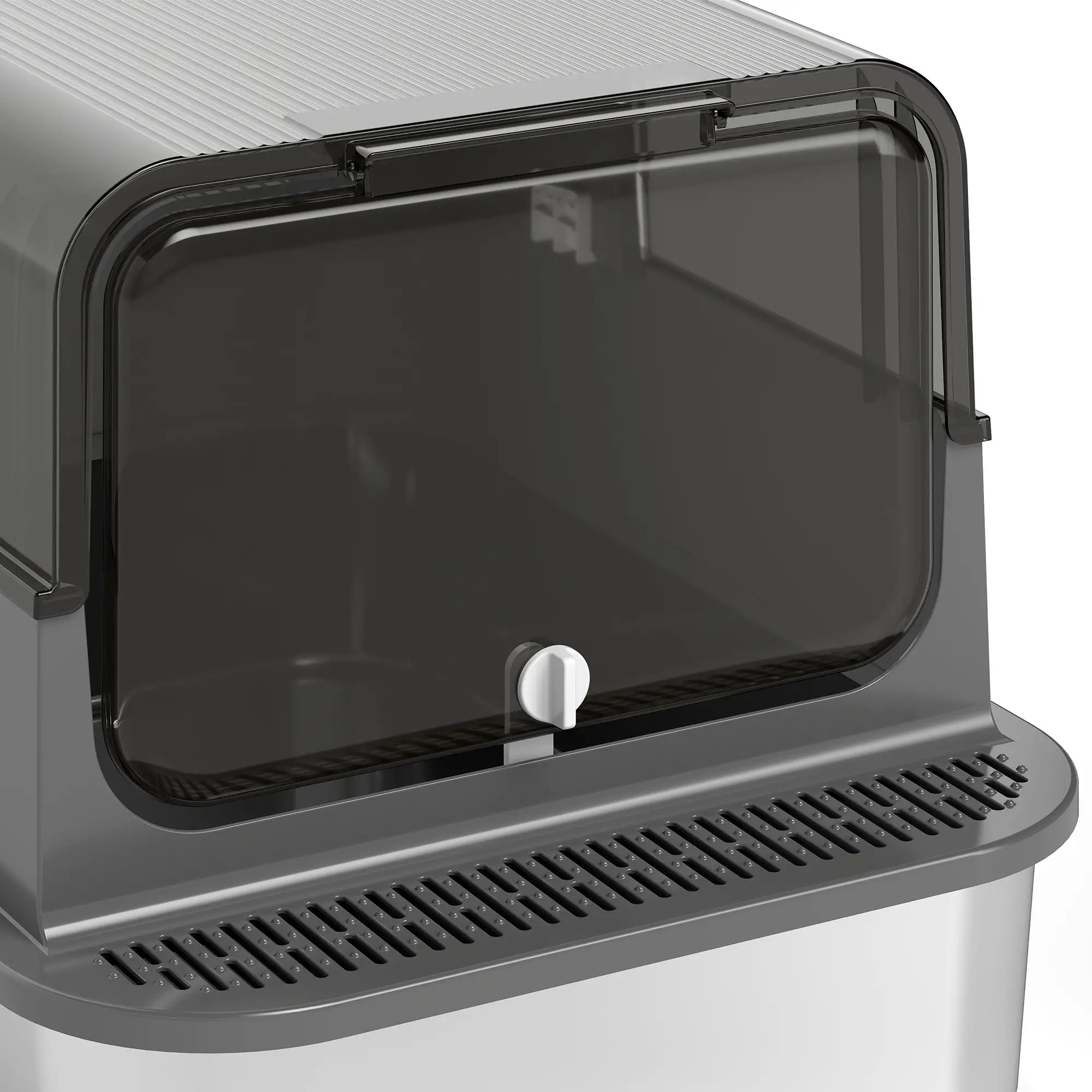 XXL Stainless Steel Cat Litter Tray, Enclosed, High Sides, Black Cat Litter Box Enclosures at Gallery Canada