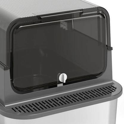 XXL Stainless Steel Cat Litter Tray, Enclosed, High Sides, Black Cat Litter Box Enclosures at Gallery Canada