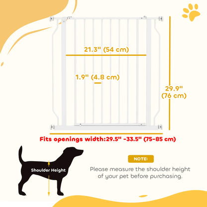 30"-34" Easy Install Pet Gate, Door & Double Lock, Extra Wide, White Houses, Kennels & Pens at Gallery Canada