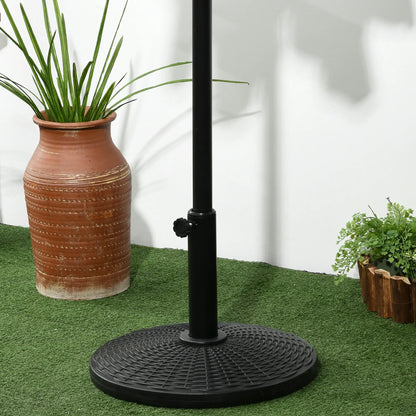 25 lbs Umbrella Base, 17.5" Round, Rattan Design, Black Umbrella Bases at Gallery Canada