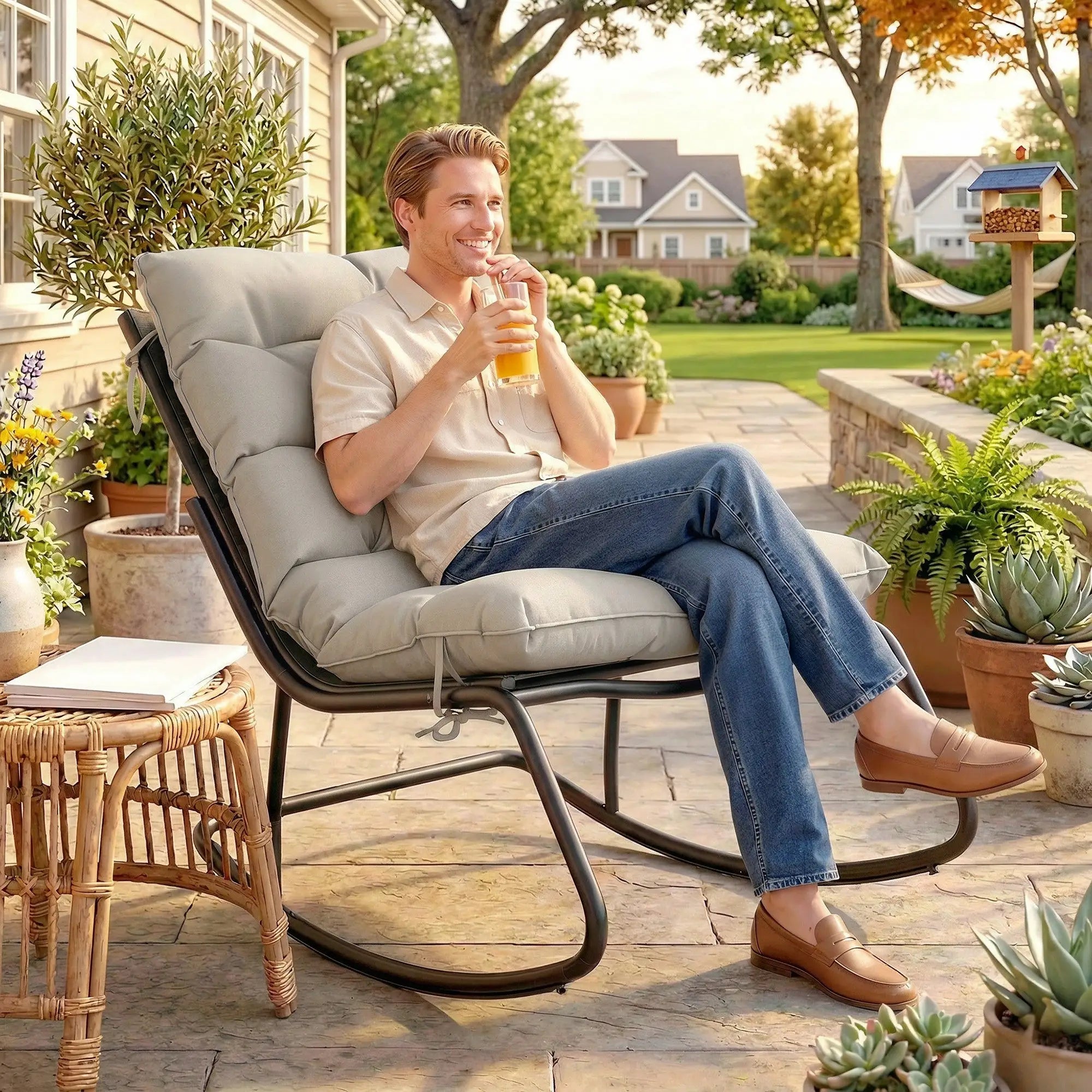 Oversized Rocking Patio Chair With 25