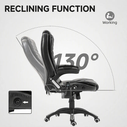 Reclining Massage Office Chair, High Back, Swivel Wheels, Black Office Chairs at Gallery Canada