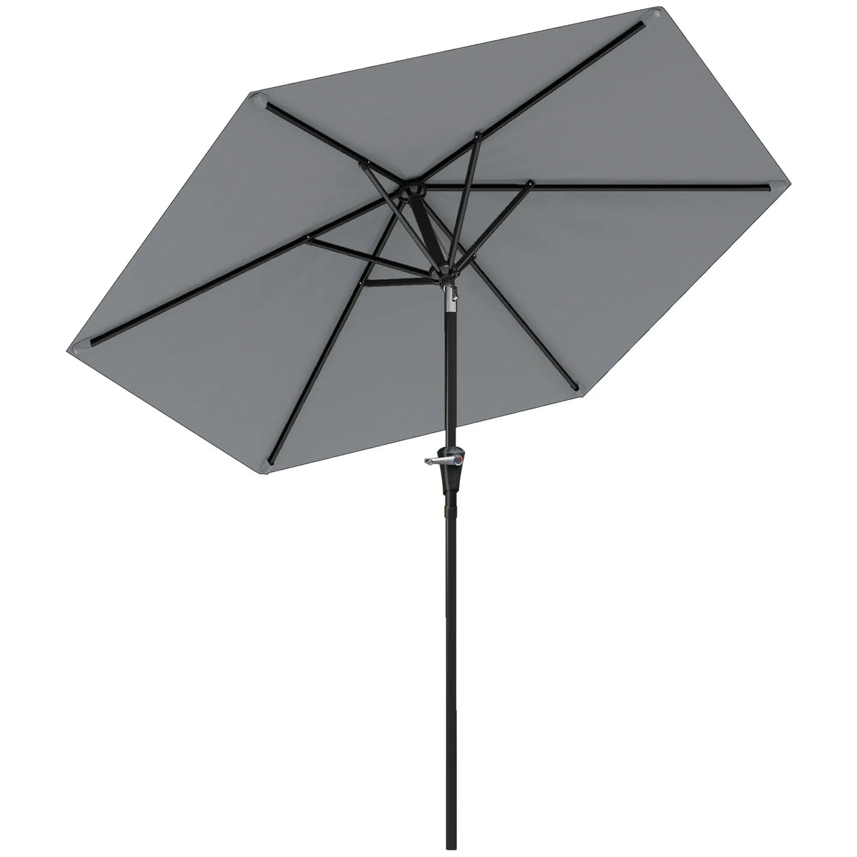 Outdoor Patio Sun Umbrella, 6 Ribs, Light Grey Patio Umbrellas at Gallery Canada