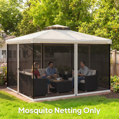 Mosquito Netting for Gazebo, 10' x 12', Cream White, Black Gazebo Sidewalls at Gallery Canada